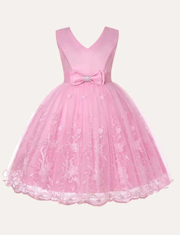 Bow Mesh Party Dress - Mini Taylor